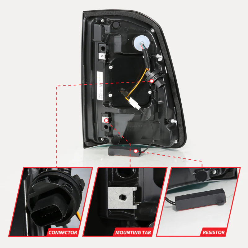 ANZO 19-24 RAM 1500 (Factory Halogen Models) Full LED Tail Lights SeqSig Black - Pair - Image 5