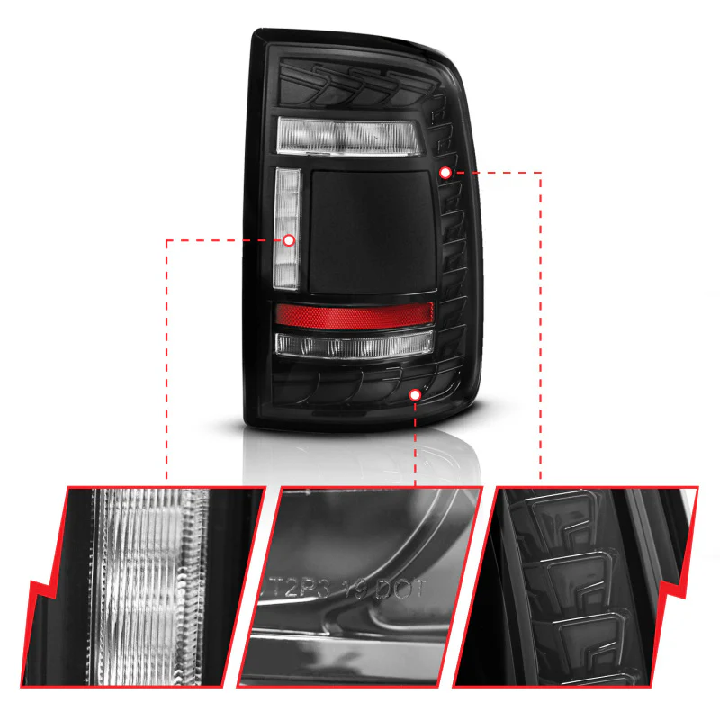 ANZO 19-24 RAM 2500/3500 Full LED Tail Lights SeqSig Black - Pair - Image 5