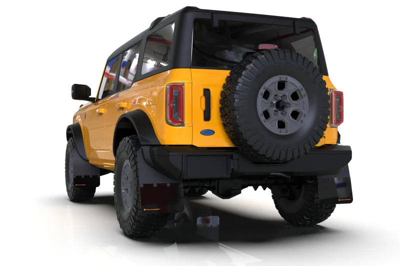 Rally Armor 21-24 Ford Bronco (Plstc Bmpr + RR - NO Rptr/Sprt) Blk Mud Flap w/Met. Blk Logo - Image 4