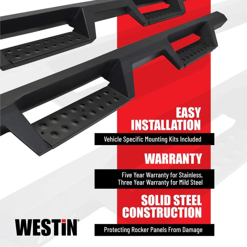 Westin/HDX Stainless 15-18 Ford F-150 SC/17-18 F-250/F-350 CC Drop Nerf Step Bars - Textured Black - Image 4